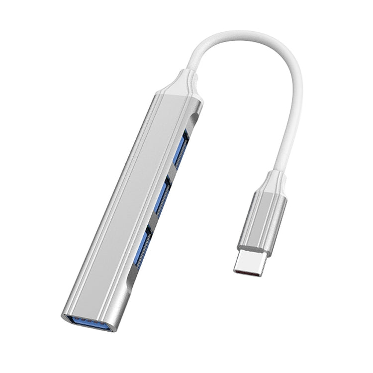 Station d'accueil mini multifonction 4 en 1, spécifications : Type-C/USB-C 3.0 (argent), Type-C/USB-C 3.0 (argent), Type-C/USB-C 3.0 (gris), Type-C/USB-C 3.0 (rose), USB 3.0 (argent), USB 3.0 (gris), USB 3.0 (rose)