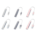 Station d'accueil mini multifonction 4 en 1, spécifications : Type-C/USB-C 3.0 (argent), Type-C/USB-C 3.0 (argent), Type-C/USB-C 3.0 (gris), Type-C/USB-C 3.0 (rose), USB 3.0 (argent), USB 3.0 (gris), USB 3.0 (rose)