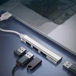 Station d'accueil mini multifonction 4 en 1, spécifications : Type-C/USB-C 3.0 (argent), Type-C/USB-C 3.0 (argent), Type-C/USB-C 3.0 (gris), Type-C/USB-C 3.0 (rose), USB 3.0 (argent), USB 3.0 (gris), USB 3.0 (rose)