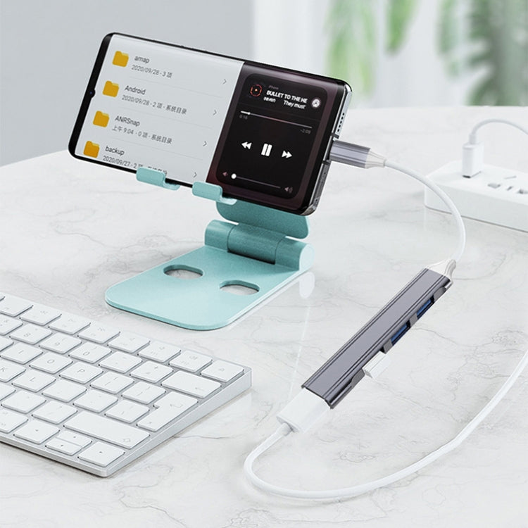 Station d'accueil mini multifonction 4 en 1, spécifications : Type-C/USB-C 3.0 (argent), Type-C/USB-C 3.0 (argent), Type-C/USB-C 3.0 (gris), Type-C/USB-C 3.0 (rose), USB 3.0 (argent), USB 3.0 (gris), USB 3.0 (rose)