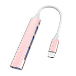 Station d'accueil mini multifonction 4 en 1, spécifications : Type-C/USB-C 3.0 (argent), Type-C/USB-C 3.0 (argent), Type-C/USB-C 3.0 (gris), Type-C/USB-C 3.0 (rose), USB 3.0 (argent), USB 3.0 (gris), USB 3.0 (rose)