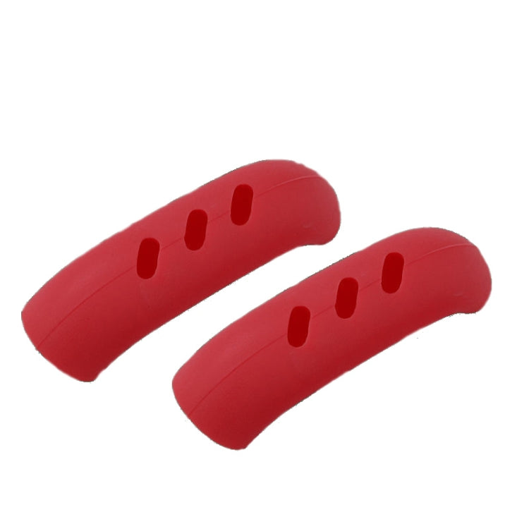 1 paire de couvercles isolants en silicone pour poignée de casserole en fer, vert clair, gris simple, rouge