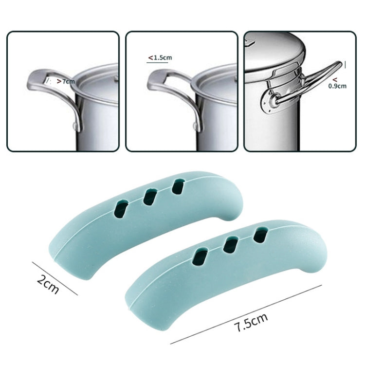 1 paire de couvercles isolants en silicone pour poignée de casserole en fer, vert clair, gris simple, rouge