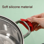 1 paire de couvercles isolants en silicone pour poignée de casserole en fer, vert clair, gris simple, rouge