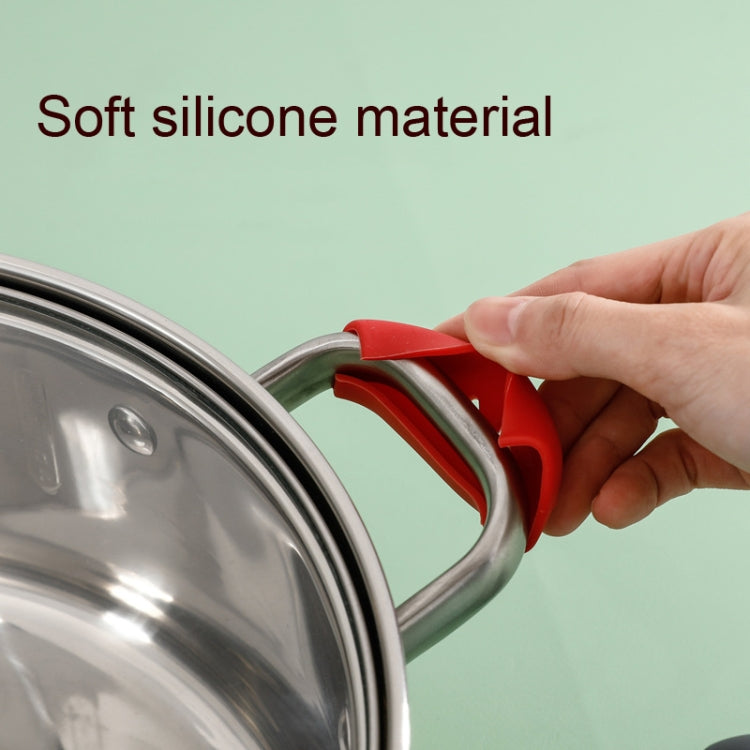 1 paire de couvercles isolants en silicone pour poignée de casserole en fer, vert clair, gris simple, rouge