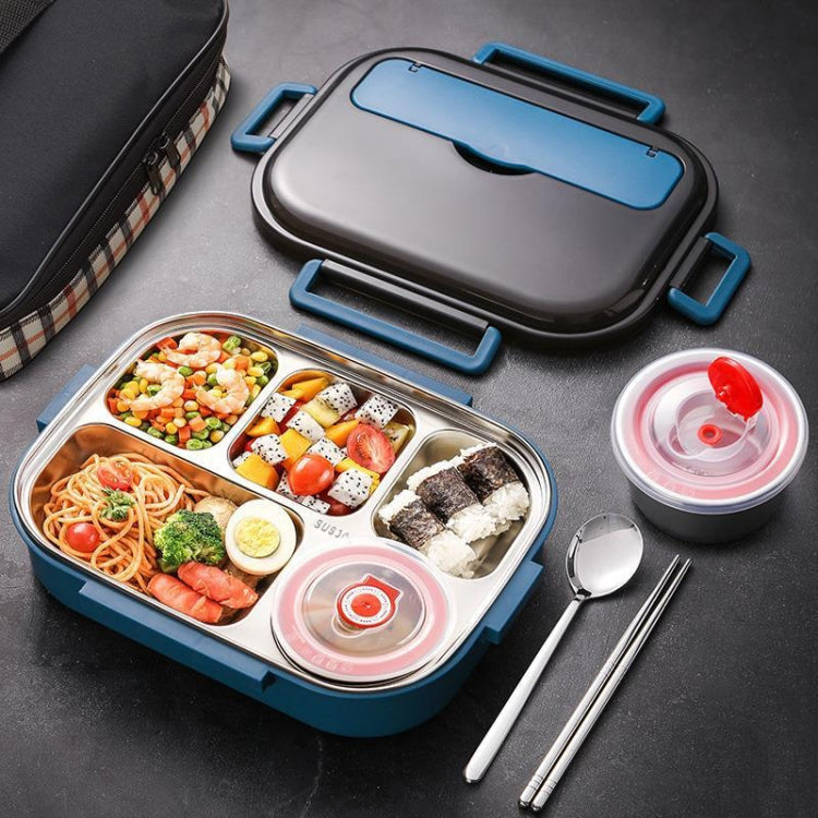 Boîte à lunch portable grande capacité double couche en acier inoxydable 304, bleu paon, jaune citron, rose encre