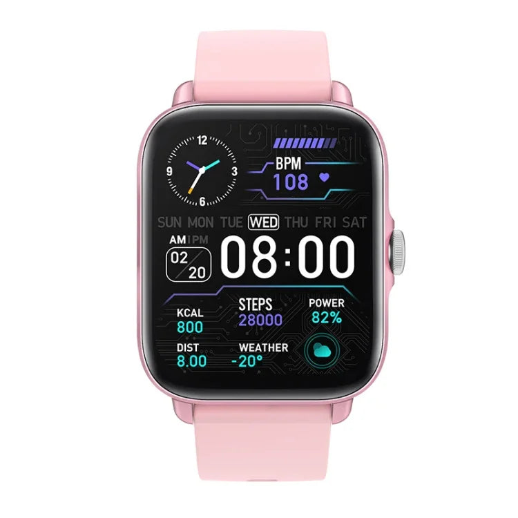 Montre intelligente Bluetooth LOANIY Y22 avec surveillance de la fréquence cardiaque, rose, noire, or, gris argent