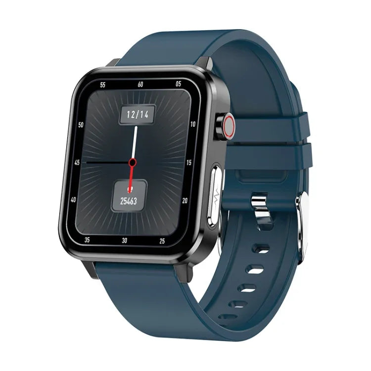 Montre Connectée Bluetooth LOANIY E86 de 1,7 pouces avec Surveillance de la Fréquence Cardiaque, Bleue, Noire, Rouge, Cuir Noir, Cuir Marron, Acier Noir