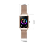 Montre connectée LOANIY HT2 1,28 pouces avec détection de la fréquence cardiaque et podomètre, Acier doré
