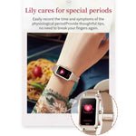 Montre connectée LOANIY HT2 1,28 pouces avec détection de la fréquence cardiaque et podomètre, Acier doré