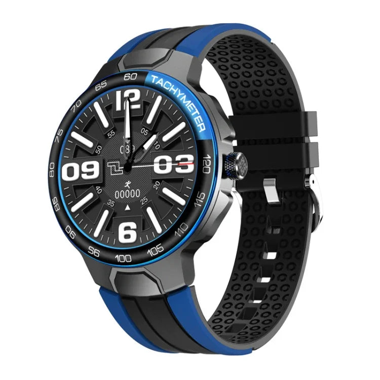 Montre connectée Wearkey E15 1,28 pouces, avec écran tactile, moniteur de fréquence cardiaque, bleu, gris argenté, orange