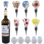 Moule en silicone pour bouchon de vin rouge en résine époxy DIY, style :, 5 moules + 5 bouchons de vin rouge