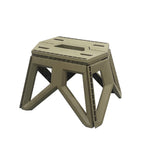 Tabouret pliant en plastique épaissi portable, tabouret de pêche d'extérieur, vert armée, noir