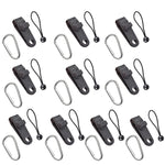 Ensemble de fixation rapide pour corde de tente coupe-vent de camping en plein air, 10 clips + 10 cordes, 10 clips + 10 cordes noires, 10 clips + 10 cordes noires + 10 boucles argentées, 10 clips + 10 cordes élastiques + 10 boucles noires