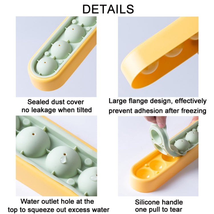 Moule en silicone de rangement pour glaçons fait maison, congélation rapide, jaune vert, gris jaune