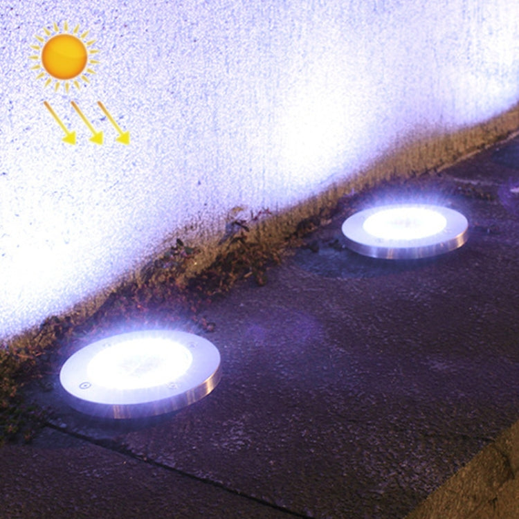 2 lampes solaires enterrées étanches d'extérieur de 20 LED, lumière blanche, lumière jaune