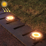 2 lampes solaires enterrées étanches d'extérieur de 20 LED, lumière blanche, lumière jaune
