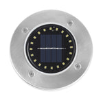 2 lampes solaires enterrées étanches d'extérieur de 20 LED, lumière blanche, lumière jaune