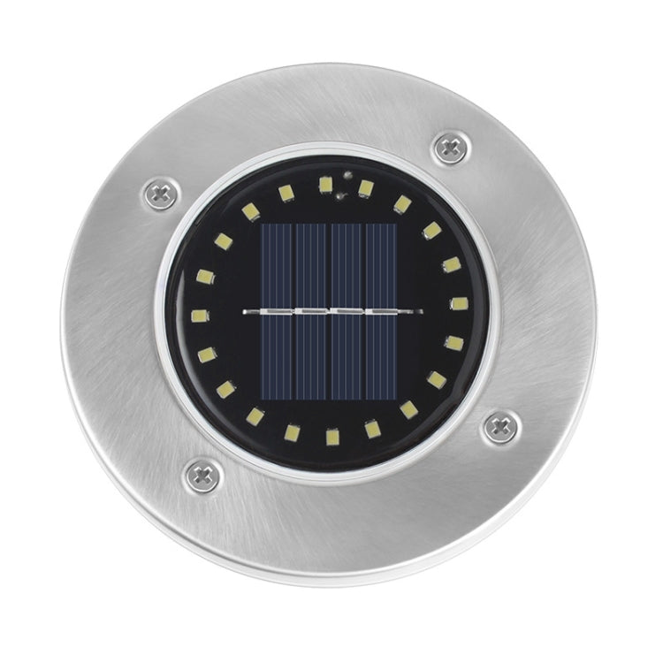 2 lampes solaires enterrées étanches d'extérieur de 20 LED, lumière blanche, lumière jaune