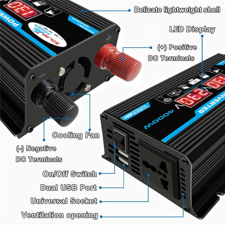 Onduleur système solaire 30A contrôleur + panneau solaire 18W 12V, spécifications :, noir 12V vers 110V, noir 12V vers 220V, jaune 12V vers 110V, jaune 12V vers 220V