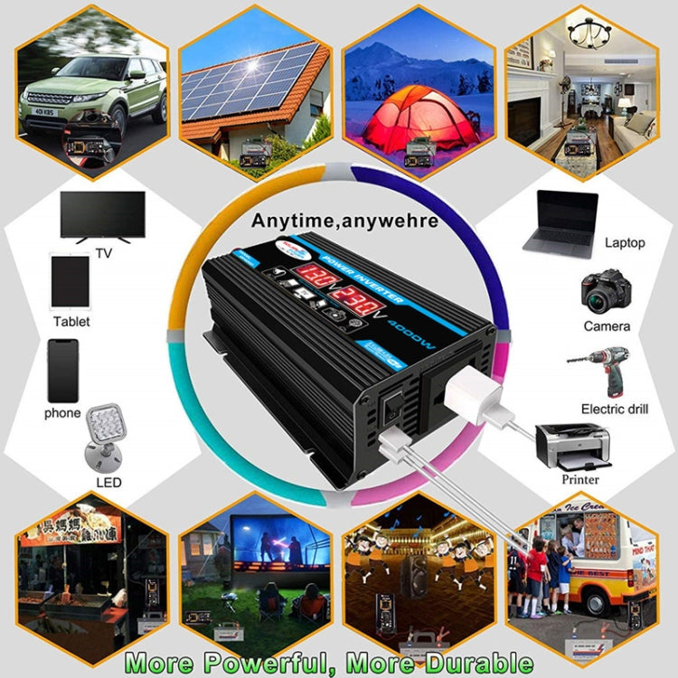 Onduleur système solaire 30A contrôleur + panneau solaire 18W 12V, spécifications :, noir 12V vers 110V, noir 12V vers 220V, jaune 12V vers 110V, jaune 12V vers 220V