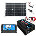 Onduleur système solaire 30A contrôleur + panneau solaire 18W 12V, spécifications :, noir 12V vers 110V, noir 12V vers 220V, jaune 12V vers 110V, jaune 12V vers 220V