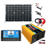 Onduleur système solaire 30A contrôleur + panneau solaire 18W 12V, spécifications :, noir 12V vers 110V, noir 12V vers 220V, jaune 12V vers 110V, jaune 12V vers 220V