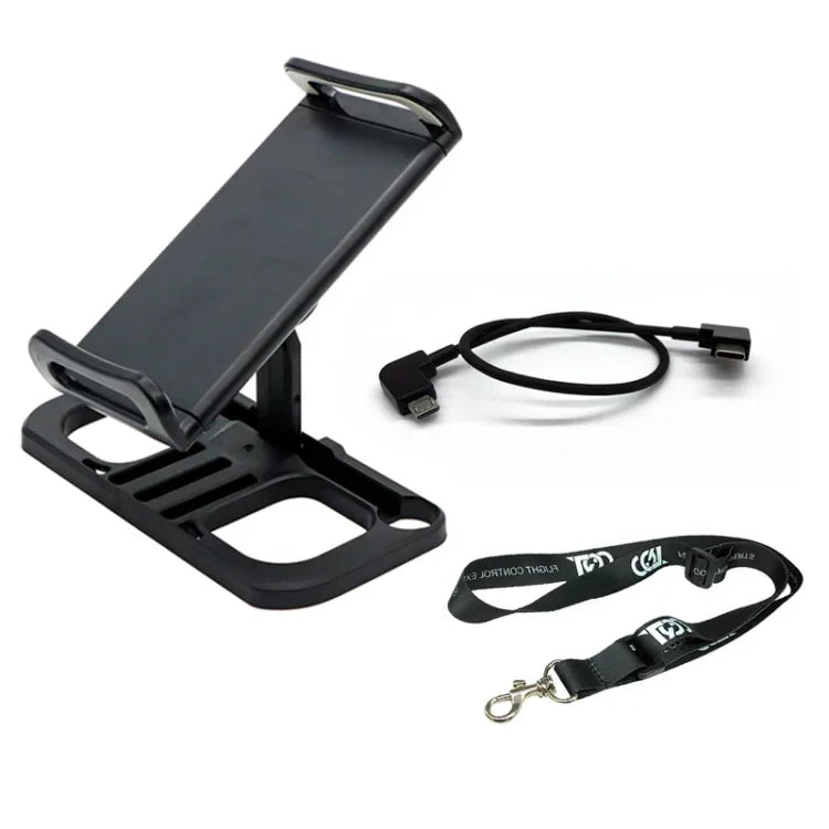 Support de télécommande pour drone avec clip de fixation étendu pour tablette, avec cordon et câble 8 broches, avec cordon et câble USB-C, avec cordon et câble micro-USB, avec cordon, support seul