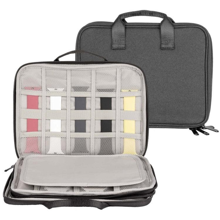 Sac de rangement portable double couche pour câbles de données, double couche noir, double couche gris
