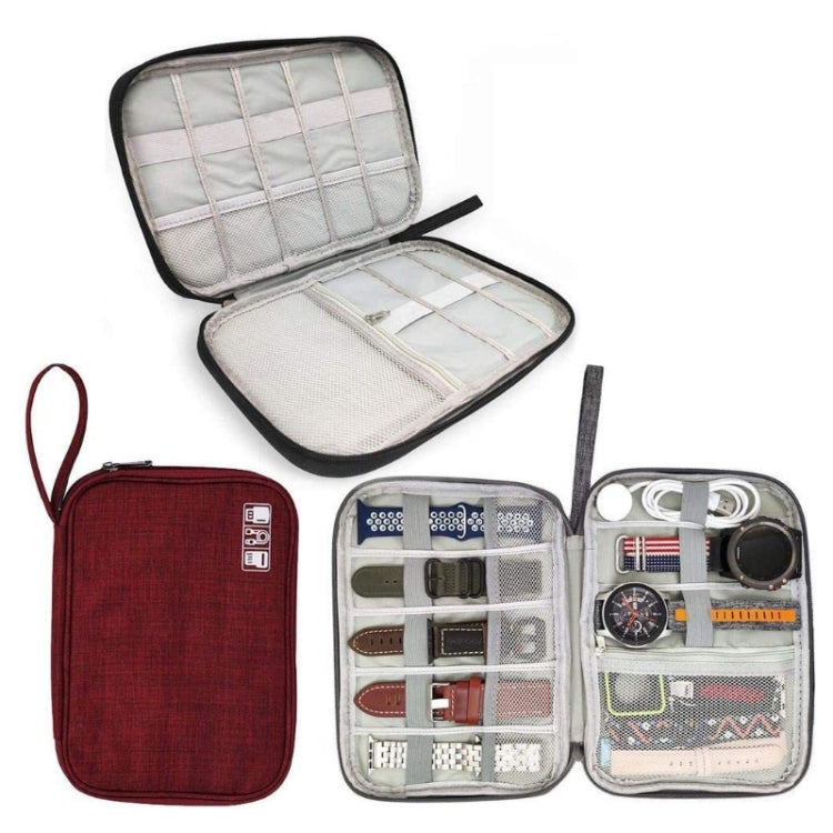 Sac de rangement portable pour câble de données avec sangle, Rouge, Violet, Gris, Bleu marine, Noir