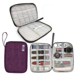 Sac de rangement portable pour câble de données avec sangle, Rouge, Violet, Gris, Bleu marine, Noir