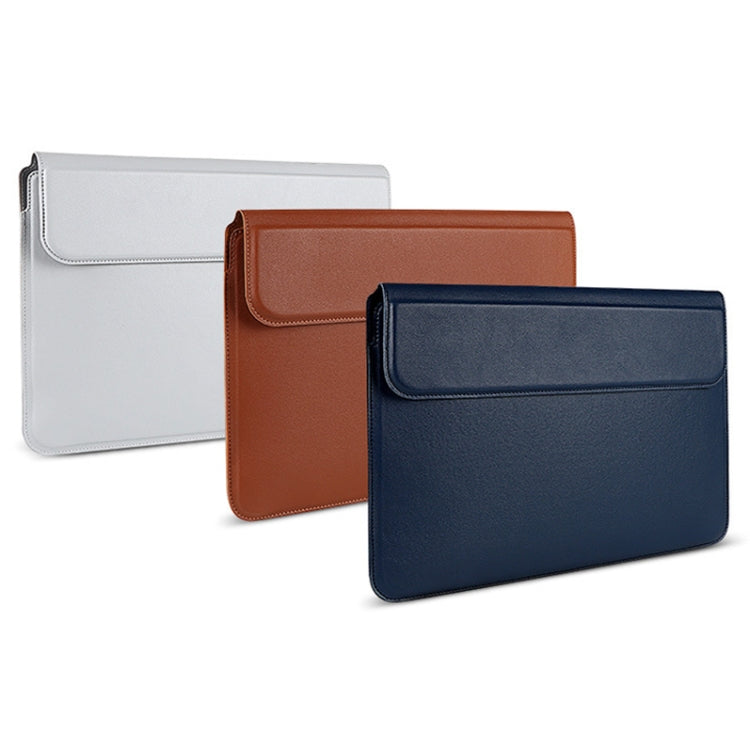 Sacoche doublure en cuir PU avec fonction support, 13,3 pouces, 14,1-15,4 pouces