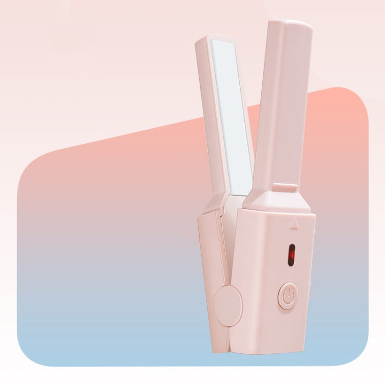 GLS-006 Mini-lisseur électrique double usage pour cheveux raides et bouclés, rose cerise, vert frais