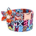 Collier pour chien réglable à fleurs avec boucle en métal personnalisable, Tailles : XS 1,5x30cm, S 1,5x40cm, M 2,0x50cm, L 2,5x60cm