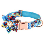 Collier pour chien réglable à fleurs avec boucle en métal personnalisable, Tailles : XS 1,5x30cm, S 1,5x40cm, M 2,0x50cm, L 2,5x60cm