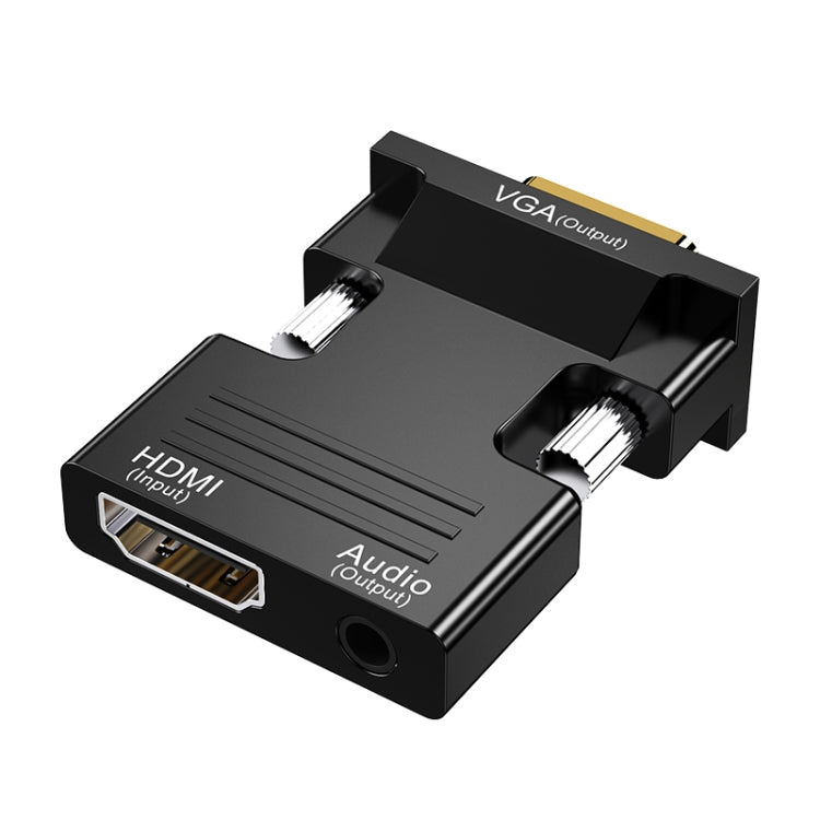 Adaptateur HDMI femelle vers VGA mâle avec audio pour moniteur d'ordinateur, TV, projecteur, blanc, or, noir