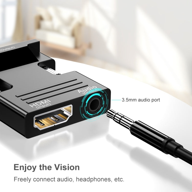 Adaptateur HDMI femelle vers VGA mâle avec audio pour moniteur d'ordinateur, TV, projecteur, blanc, or, noir