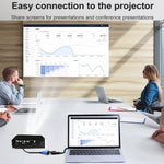 Adaptateur HDMI femelle vers VGA mâle avec audio pour moniteur d'ordinateur, TV, projecteur, blanc, or, noir