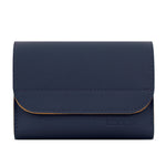 Baona BN-Q009 Petite Pochette de Rangement en Cuir pour Souris et Chargeur, Bleu profond+Jaune, Gris vert+Vert clair, Argent+Bleu