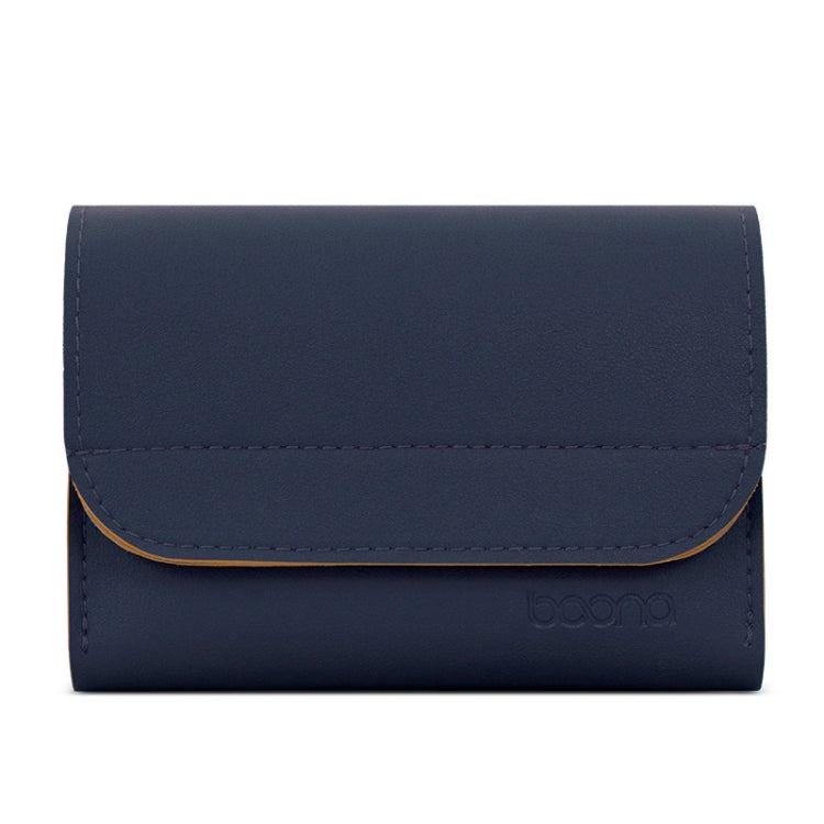Baona BN-Q009 Petite Pochette de Rangement en Cuir pour Souris et Chargeur, Bleu profond+Jaune, Gris vert+Vert clair, Argent+Bleu