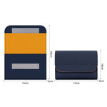 Baona BN-Q009 Petite Pochette de Rangement en Cuir pour Souris et Chargeur, Bleu profond+Jaune, Gris vert+Vert clair, Argent+Bleu