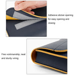 Baona BN-Q009 Petite Pochette de Rangement en Cuir pour Souris et Chargeur, Bleu profond+Jaune, Gris vert+Vert clair, Argent+Bleu