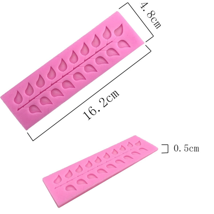 Moule en silicone long en forme de feuille d'arbre en dentelle, bande de dentelle longue