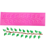 Moule en silicone long en forme de feuille d'arbre en dentelle, bande de dentelle longue