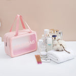 2 PCS Frosted Translucent Waterproof Storage Bag Cosmetic Bag Swimming Bag Wash Bag, Black M, Black M 2 Handles, Black L, Pink S, Pink M, Pink M 2 Handles, Pink L, White S, White M, White M 2 Handles, White L, Blue S, Blue M, Blue M 2 Handles, Blue L