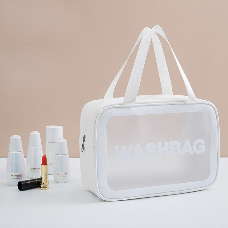 2 PCS Frosted Translucent Waterproof Storage Bag Cosmetic Bag Swimming Bag Wash Bag, Black M, Black M 2 Handles, Black L, Pink S, Pink M, Pink M 2 Handles, Pink L, White S, White M, White M 2 Handles, White L, Blue S, Blue M, Blue M 2 Handles, Blue L