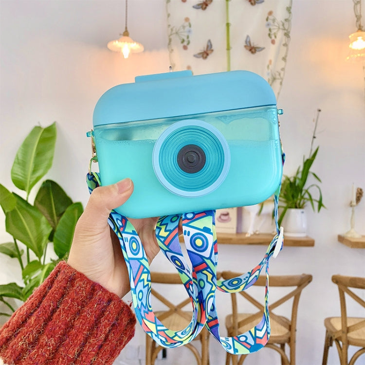 Gobelet en plastique en forme d'appareil photo pour enfants avec paille, pour jus de fruits, voyages et loisirs, rose, bleu, violet, jaune