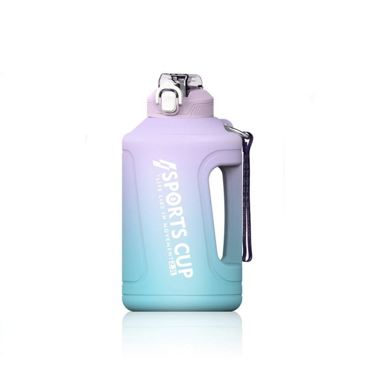 Bouteille de sport à paille dégradée grande capacité avec échelle, 1500 ml, 2300 ml, 3800 ml