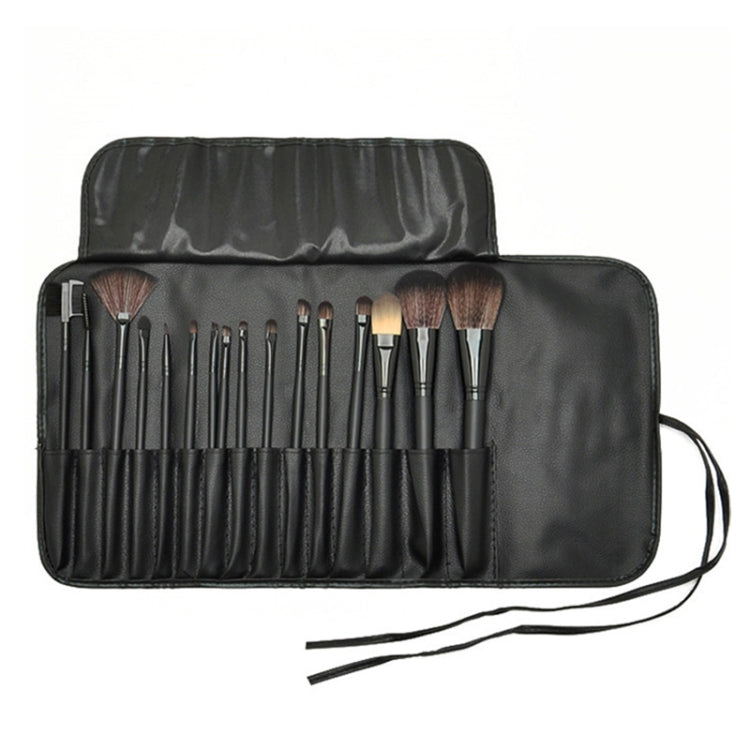 Ensemble de pinceaux de maquillage Pinceau à poudre libre Outil de maquillage, 15 PCS / Ensemble Noir, 15 PCS / Ensemble Couleur Bois, 18 PCS / Ensemble Couleur Bois
