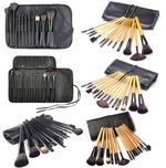 Ensemble de pinceaux de maquillage Pinceau à poudre libre Outil de maquillage, 15 PCS / Ensemble Noir, 15 PCS / Ensemble Couleur Bois, 18 PCS / Ensemble Couleur Bois